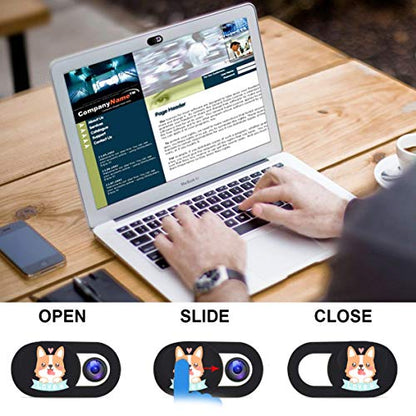 Laptop Camera Cover Slide 3 Pack Ultra Thin Slide Computer Webcam Covers for Echo Show, iPad, Tablet, Chromebook, PC - Koji - color: Koji 3