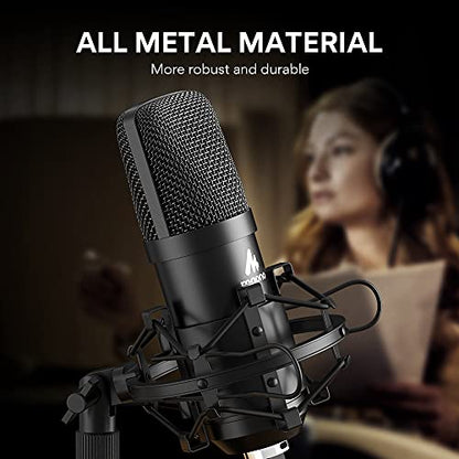 MAONO USB Microphone Kit 192KHZ/24BIT AU-A04T PC Condenser Podcast Streaming Cardioid Mic Plug & Play for Computer, YouTube, Gaming Recording