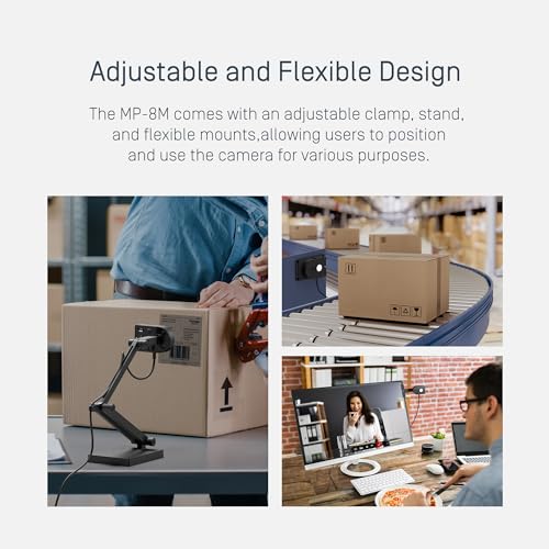 IPEVO MP-8M Multi-Purpose 4K USB 1080P Webcam, Microphone with AI Noise Reduction, Flexible mounting Options, for Video Calls, Gaming, Streaming, Conferencing, Hybrid Work, Streaming, Vlogging