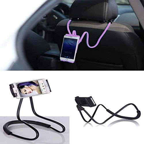 Chapter Seven Universal Smart Mobile Phone Stand,Hanging on Neck Cell Phone Mount Holder, Flexible Lazy Bracket DIY Free Rotating for Multiple Functions (White) - color: White