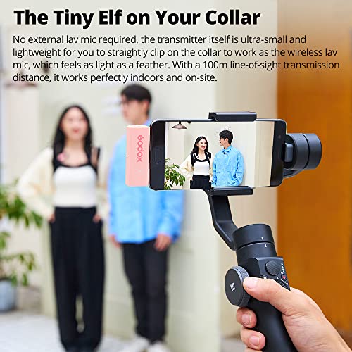 GODOX MoveLink Mini Microphone, White Kit1, Wireless Lavalier Microphone, for Photography, Vlog, Filmmaking, Speech, with 1 Transmitter 1 Receiver (Black Kit1 (Lightning)) - color: Black Kit1 (Lightning)