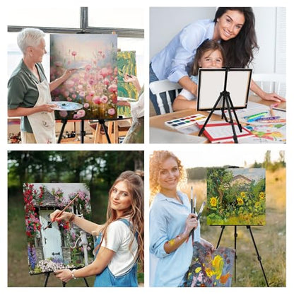 AROIC10 Pack Painting Display Easel Stand Portable Adjustable Metal Tripod Artist Canvases Height from20to66Inch Extra Sturdy forTable-Top/Floor Painting, Drawingand Displaying,Black with10StorageBag - style: 10P