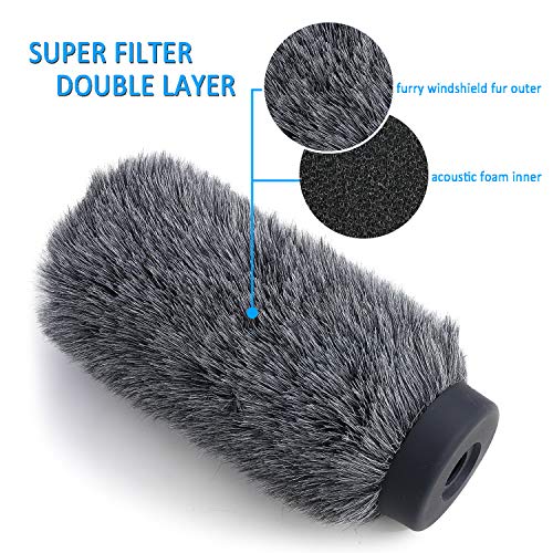 YOUSHARES NTG3 Microphone Windscreen - Deadcat/Windmuff for Rode NTG-3, Sennheiser MKH416 Shotgun Mic, Wind Shield Up to 7.1" Long - color: NTG3 Shag