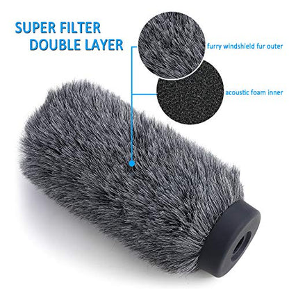 YOUSHARES NTG3 Microphone Windscreen - Deadcat/Windmuff for Rode NTG-3, Sennheiser MKH416 Shotgun Mic, Wind Shield Up to 7.1" Long - color: NTG3 Shag