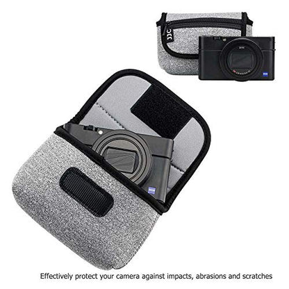 JJC Compact Camera Case Travel Pouch Sleeve for Sony ZV-1 II ZV1II ZV1F ZV-1F ZV1 RX100 VII VI VA Canon G7X G5X G9X SX740 Ricoh GR IV III Olympus TG-7 TG-6 TG-5 TG-4 Fujifilm XP130 XP140 XP90 & More - color: Grey