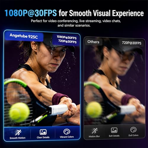 1080P Webcam with Microphone 1080P Web Cam Computer Caemra with Autofocus HD Web cam Plug&Play USB PC Webcam Streaming Camera for Laptop, Desktop, PC, Mac,Web Cam Works w/Zoom/Teams/Facetime/YouTube