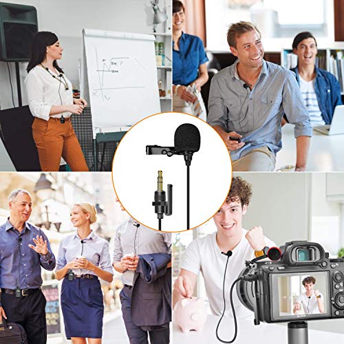 COMICA CVM-SM-O1 Lavalier Lapel Microphone, Omnidirectional TRS Clip-on Condenser Mic Compatible with DSLR Camera BoomX-D/Sennheiser and Other Wireless Transmitter,Lav Mic for Video Recording