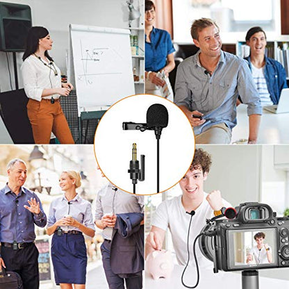 COMICA CVM-SM-O1 Lavalier Lapel Microphone, Omnidirectional TRS Clip-on Condenser Mic Compatible with DSLR Camera BoomX-D/Sennheiser and Other Wireless Transmitter,Lav Mic for Video Recording