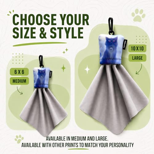 SPUDZ Classic Microfiber Lens Cleaner – Clip-On Pouch, Washable – for Binoculars, Scopes, Glasses, Screens | Classic | Panda Bubble, 6 x 6 Inch - color: Panda Bubble, size: 6 x 6 Inch