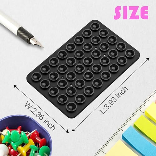 Double Sided Silicone Suction Phone Holder Mount, Silicon Accessory for iPhone and Android, Hands-Free Mirror Shower Phone Holder, TikTok Videos and Selfies (Black+White) - color: Black+White
