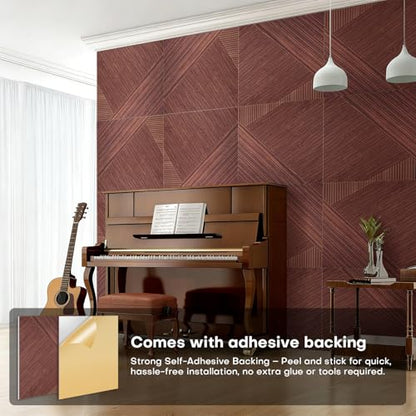 8Pack Acoustic Wall Panels, Wood-Pattern Art Sound Proof Foam Panels For Walls, Decorative Acoustic Panels Sound Absorbing, Self-Adhesive Sound Dampening Panels For Studio Home, 23.62 X 23.62 Inches - size: Extra Large 8Packs Timber Spiral