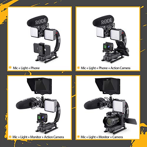 Zeadio Video Action Stabilizing Handle Grip Handheld Stabilizer with Cold-Shoe Mount for All DSLR Camera Camcorder - style: Standard Version