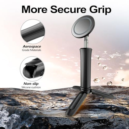 Phone Holder Stand for Desk,Adjustable Phone Holder for Recording,iPhone Stand for Filming,Cell Phone Stand Office Camping Travel Essentials,Detachable Tripod, Magnetic Stand for iPhone,Galaxy