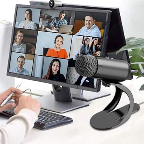 Tangxi USB Microphone with Quick Mute, Desktop Condenser Microphone for Gaming Recording Streaming, 360 Omnidirectional Sound Pickup with Stand