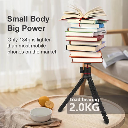 PULUZ Portable Phone Tripod with Wireless Remote and Clip, Flexible Cell Phone Tripod Stand for Video Recording/Vlogging/Selfie
