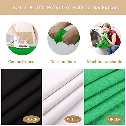 ShowMaven Photography Lighting Kit, Softbox Lighting Kit with Photo Backdrop for Product Photography, Portrait photography, Video Shooting Photography