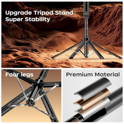 70.9" Auto Face Tracking Selfie Stick Tripod for iPhone Android, No App, 360°Rotation Tripod that Follows Your Movement with Remote Control for Live Streaming, TikTok, YouTube