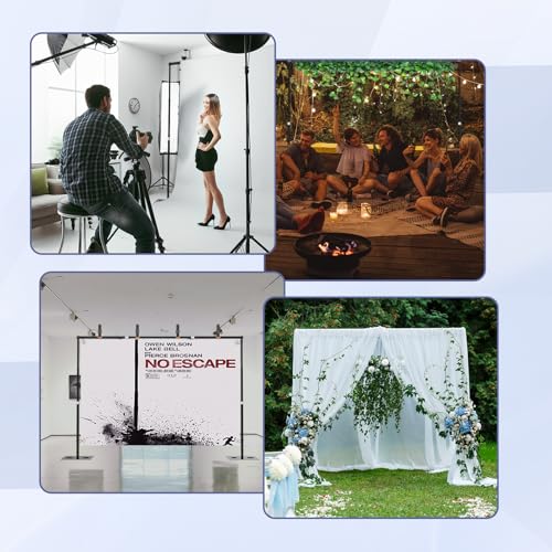Heavy Duty Backdrop Stand, 8.5x10ft Adjustable Photo Background Support System Kit with Metal Base, Pipe and Drape Photography Back Drop Kit for Parties Video Studio Wedding - size: 8.5x10ft