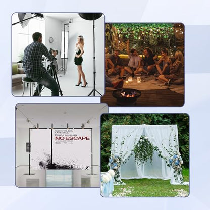 Heavy Duty Backdrop Stand, 8.5x10ft Adjustable Photo Background Support System Kit with Metal Base, Pipe and Drape Photography Back Drop Kit for Parties Video Studio Wedding - size: 8.5x10ft