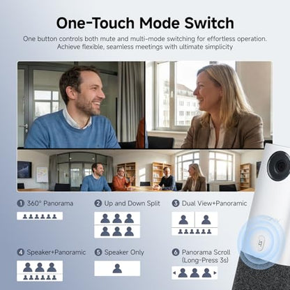 SVBONY A1 AI-Powered 360°Conference Camera,Speaker Tracking & Auto Framing, 1080P Video,AI Noise Cancellation, 16.5ft Microphone Pickup Meeting Room Camera,Compatible with Zoom,Teams & Google Meet