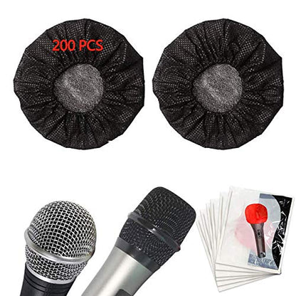 200 Pcs Disposable Microphone, Non-Woven Fabric, USB Connector, for Karaoke, Press Conferences, Recording Rooms