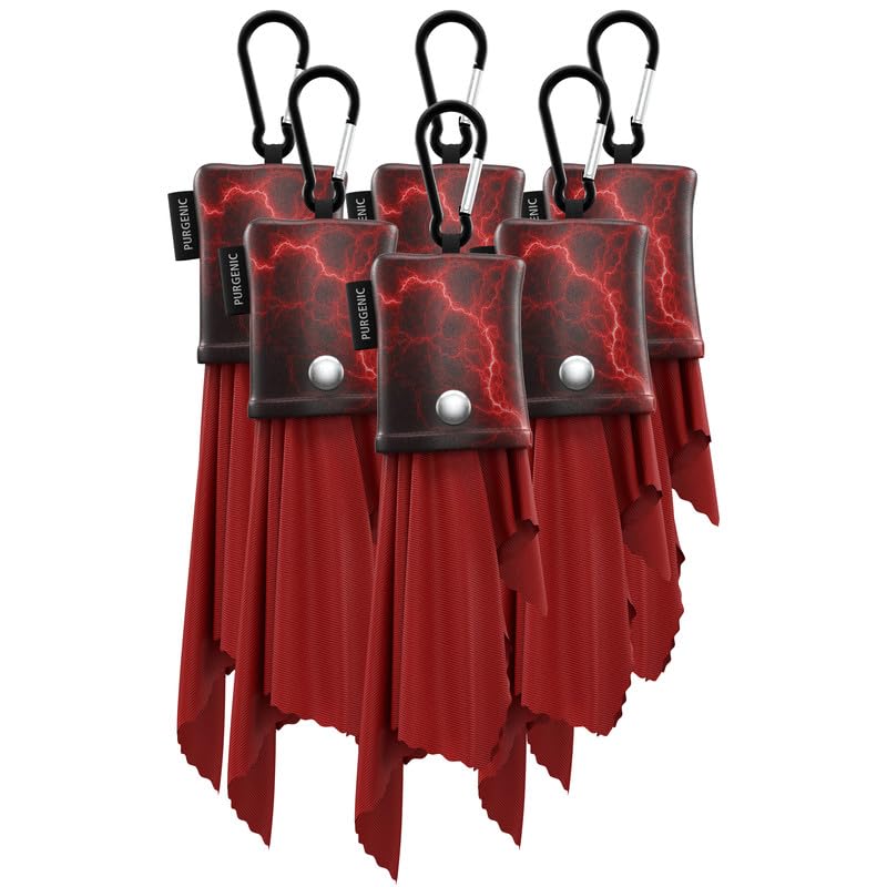 Microfiber Cloth & Glasses Wipes (6 Pack) Lens & Glasses Cleaning Cloth - Eye Glass Clean Cloths - Eyeglass Cleaning Cloth - Glass Cleaning Cloth - Camera Lenses & Gadget Delicate Screens - Red - color: Red Lightning, size: 6 Pack