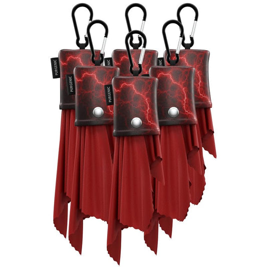 Microfiber Cloth & Glasses Wipes (6 Pack) Lens & Glasses Cleaning Cloth - Eye Glass Clean Cloths - Eyeglass Cleaning Cloth - Glass Cleaning Cloth - Camera Lenses & Gadget Delicate Screens - Red - color: Red Lightning, size: 6 Pack