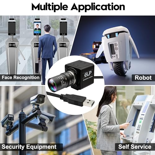 USB Camera 16 Megapixes High Resolution 5K USB Webcam with CS Mount 5-50mm Manual Varifocus Lens Close UP OpenCV Camera Free Driver Plug and Play for Windows Linux Laptop Jetson Nano