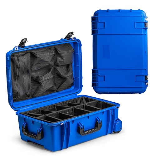 Seahorse 920 Professional Camera Case with Lid Organizer and Padded Dividers, TSA Approved, MIL‑Spec, IP67 Waterproof, USA Made for Photographers and Travel Enthusiasts - color: Blue, size: 920, style: Padded Dividers W/ Lid Organizer