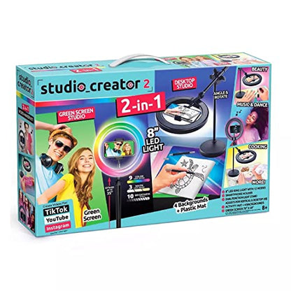 Studio creator 2 2-in1 Green Screen Studio and Desktop Studio
