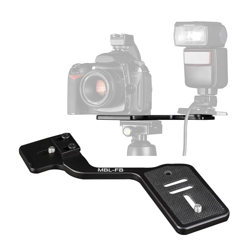 Manbily Camera Flash Brackets, Aluminum Tripod Camera Mount Extension Bar with 1/4" Screw for DSLR LED Light Video Microphone