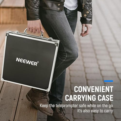 NEEWER X12 14 inch Aluminum Alloy Teleprompter for iPad Tablet Smartphone DSLR Cameras with Remote Control, Carry Case, APP Compatible with iOS/Android for Online Teaching/Vlogger/Live Streaming - style: X12