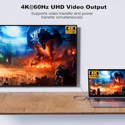 USB C 3.2 Gen2x2 20Gbps Cable, 90Degree USB C 4K@60Hz UHD Video 5A/240W PD3.1 Fast Charge Cord with E-Marker Compatible with Thunderbolt 3/4 - size: 90D 20G 240W 2M