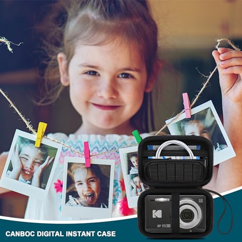 Canboc Carrying Case for KODAK PIXPRO FZ55/ FZ45/ FZ43/ FZ53 16MP Digital Camera, Video Vlogging Camera Bag, Zipper Mesh Pocket fit Cable, Black (Case Only) - color: Regular-Black