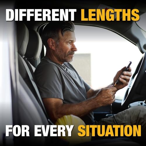 DEWALT Heavy Duty USB to Micro-USB Cable, Jobsite Micro USB Connector Cable, High Speed Charging Cord for Compatible Android Phones, Cameras, Legacy Devices, 10 ft (Black) - size: 10 Foot