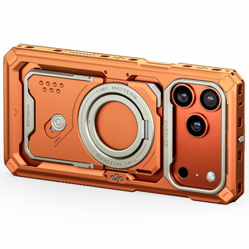 Tilta Khronos Case Compatible with iPhone 17 Pro Max - Orange | Snap in Design | Locking Clamp for Secure Mounting | Passthrough Power | Works with Focus Handles, Cooling Modules, Filters - color: Orange, size: iPhone 17 Pro Max