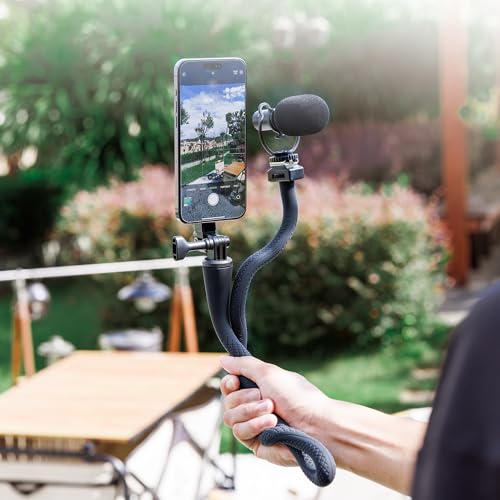 JJC Flexible Mount for Action Camera, Long Arm Bendable Clamp Mount with 1/4 Screw for GoPro Hero 13 12 11 10 Action 5 pro 4 3 Compatible with Insta360 X5 X4 X3 Selfie Stick Stand