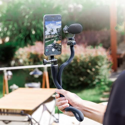 JJC Flexible Mount for Action Camera, Long Arm Bendable Clamp Mount with 1/4 Screw for GoPro Hero 13 12 11 10 Action 5 pro 4 3 Compatible with Insta360 X5 X4 X3 Selfie Stick Stand