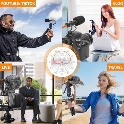 Camera Microphone,Comica CVM-VM10II Professional Video Microphone with Shock Mount, Deadcat,Compact Shotgun Mic Compatible with iPhone,DSLR Camera,Android Smartphones- Perfect for TikTok YouTube Vlog - color: Black