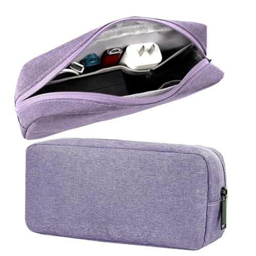 CAAORDKSO Electronics Organizer Travel Case, Water Resistant Cable Organizer Bag for Cable, Cord, Charger, Phone, Power Bank, Earphone, Electronics Accessories (Big-Purple) - color: Big-Purple, size: Big