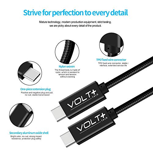 PRO Dual PD USB-C Compatible with GoPro Hero 7 Black Data Cable Gen4 USB-C 4.1 Thunderbolt 3/4 at 100W +10Gbps Speeds +HDMI Power Delivery (1.2M/4Ft)