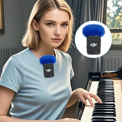Microphone Windscreen Compatible with DJI MIC 2 (Not for DJI MIC 1) / OSMO POCKET Microphone Furry Wind Muff (2 Packs-Blue) - color: blue-2pcs