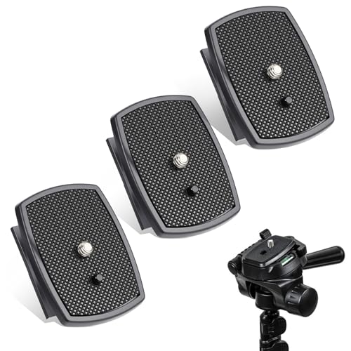 3 PCS Universal 43x43mm Quick Release Plate Set for Tripods, Camera Mounting Adapter Parts Replacement with Screws Camera Tripods Mount Adapter Ball Head Quick Release Plate Replacement for Cameras