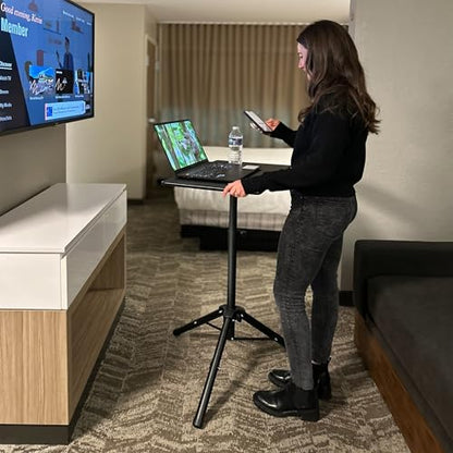 Victor Portable Adjustable Tripod Desk – Mobile Standing Desk, Height Adjustment (30.5" to 45") for Laptops, Projectors, and More – Compact, Lightweight & Stable for Home, Office, or Classroom (DC530)