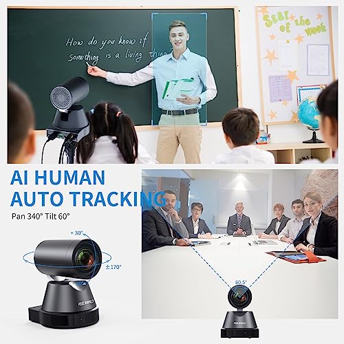 FEELWORLD 4K12X 4K PTZ Camera USB HDMI POE 12X Optical Pan Tilt Zoom, AI Auto Tracking Focus IP Remote Control for Live Streaming Church Video Conference Teaching