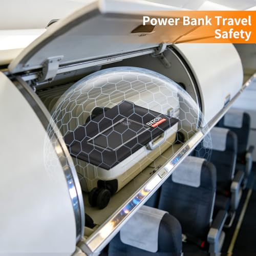 ENGPOW Fireproof Organizer Travel Bag,Heat Insulated＆Explosion-Proof Electronic Carry Case,Portable Home Travel Safe Storage for Power Bank,Phone,Cables,USB Drive＆Charging Protection, 10.6''x6.7'' - size: 10.6'' x 6.7''