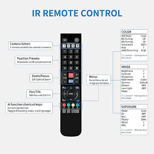 FEELWORLD 4K12X 4K PTZ Camera USB HDMI POE 12X Optical Pan Tilt Zoom, AI Auto Tracking Focus IP Remote Control for Live Streaming Church Video Conference Teaching