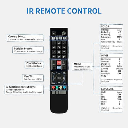 FEELWORLD 4K12X 4K PTZ Camera USB HDMI POE 12X Optical Pan Tilt Zoom, AI Auto Tracking Focus IP Remote Control for Live Streaming Church Video Conference Teaching