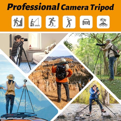 JOILCAN Tripod for Camera, 81" Aluminum Camera Tripod Monopod, Heavy Duty Travel Tripods for Spotting Scope Binoculars Laser Level, Payload 35Lb - color: Grey