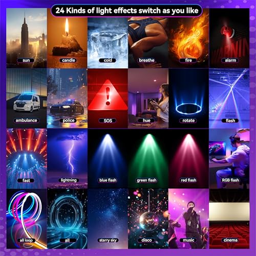 ENEGON RGB Selfie Light, 360° Full Color RGB Video Light with 24 Effects, 78 LED 2000mAh Rechargeable CRI 95+ and 2500K-9000K CCT, Portable Clip on Light for Phone/Tablet/Laptop/Streaming - color: RGB Selfie Light